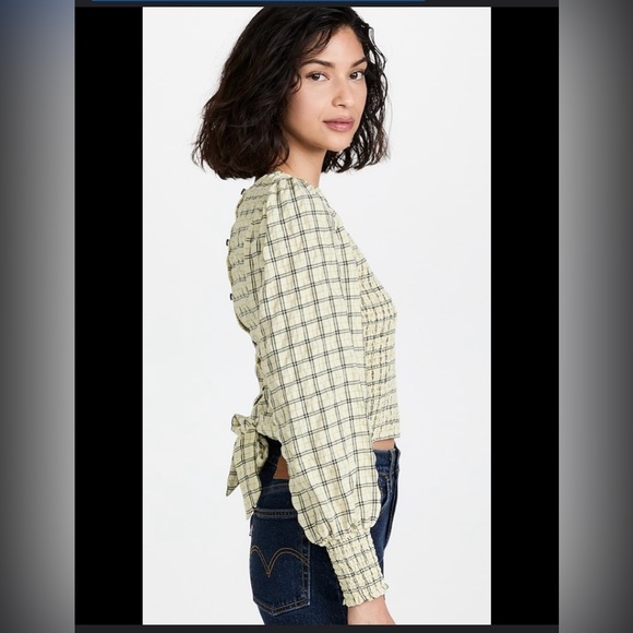 Scotch & Soda | Smocked Tie-back Blouse Neutral Motif S - Picture 2 of 11